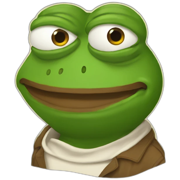 pepe the frog with something brown dropping from his back emoji