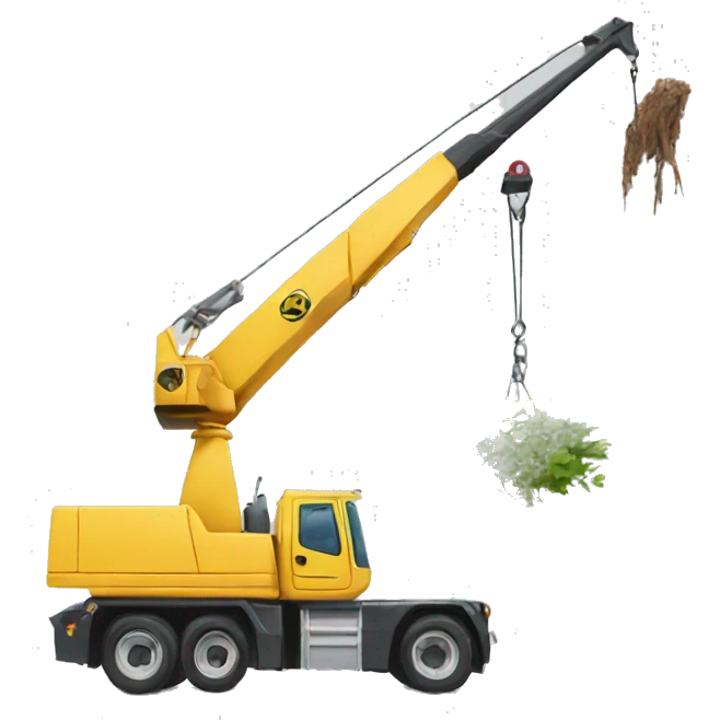 Crane removing tree  emoji
