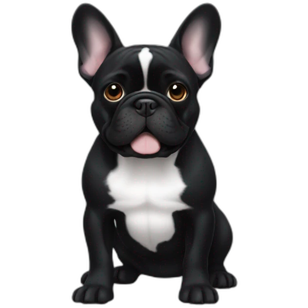 Black colored French bulldog emoji