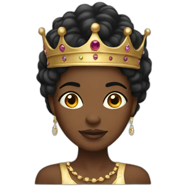Black women with a crown emoji