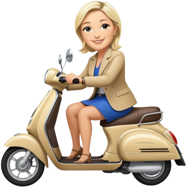 Marine lepen sur un scooter  emoji