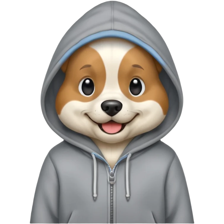Dog wearing hoodie emoji