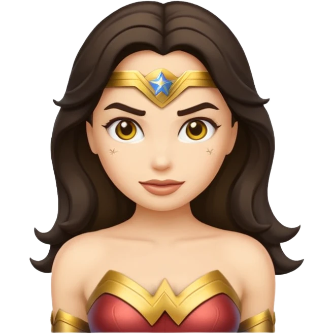 create a yellow emoji of wonder woman. style old emoji emoji