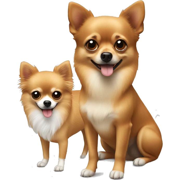 A Chihuahua and Pomeranian Brown ran emoji