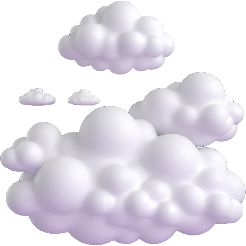 a person flying, entirely made of small very white fluffy convex clouds, minimalist, airy emoji