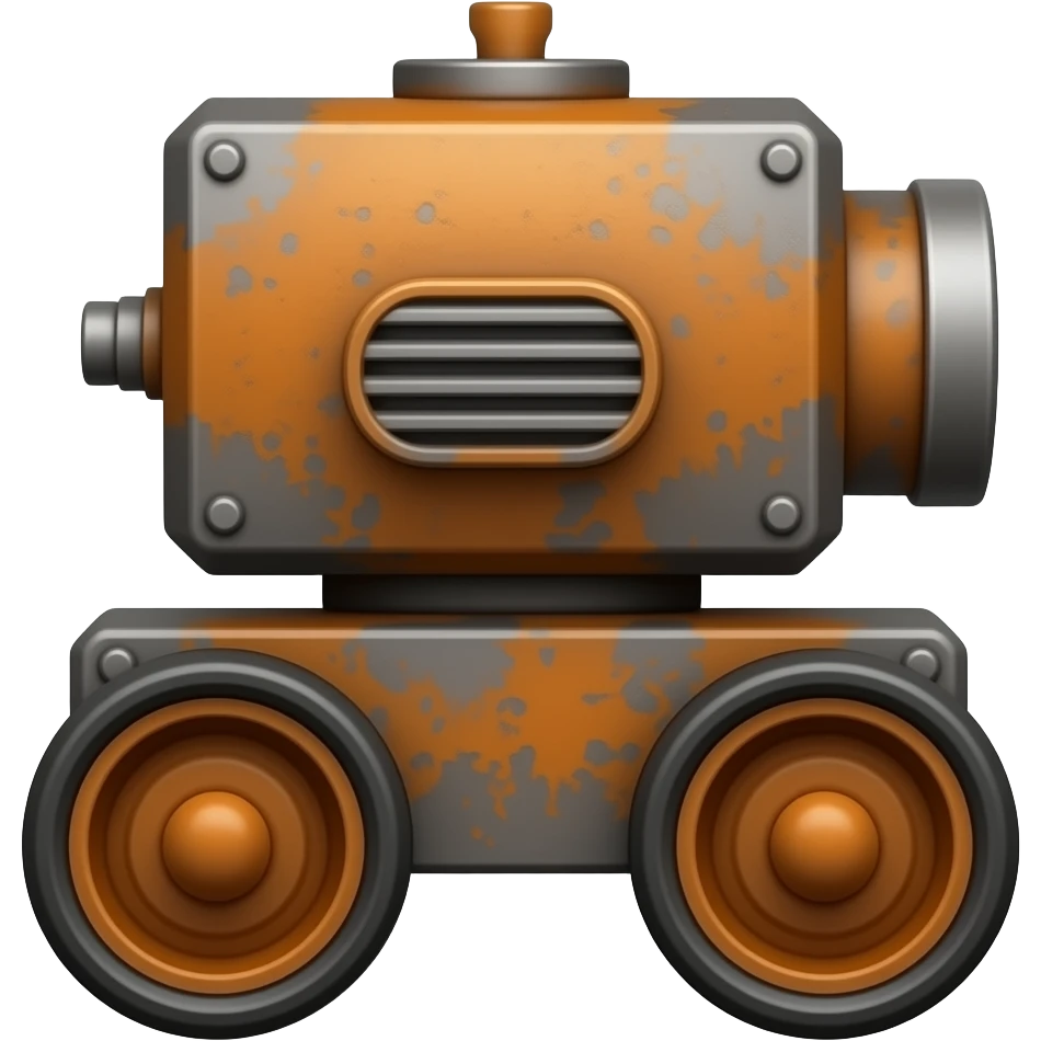 rusty machine on wheels emoji