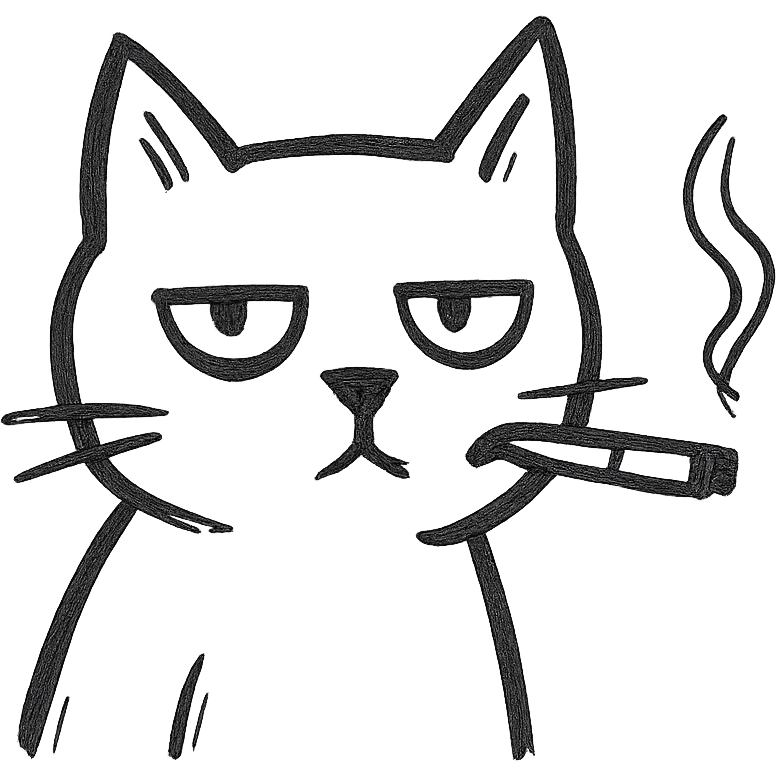 cat with sigarette emoji