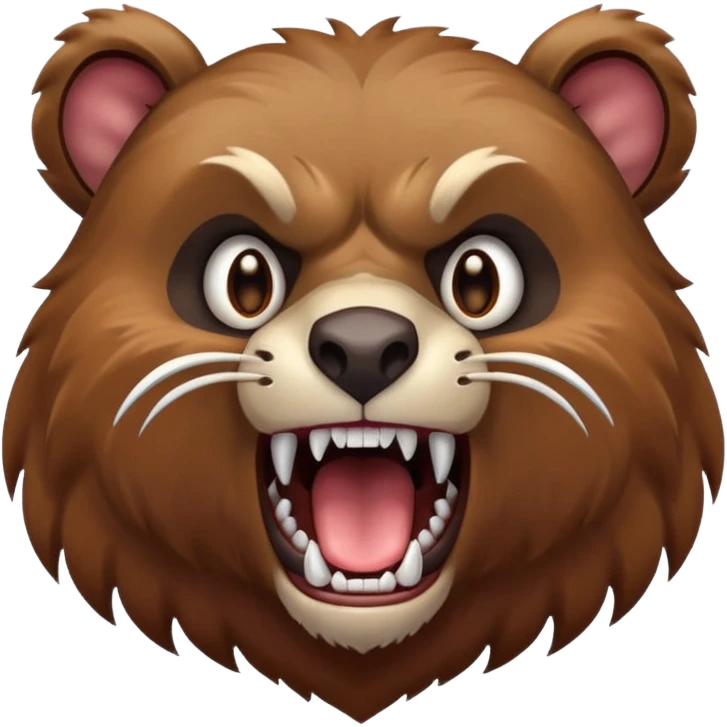 fierce dropbear emoji, mouth open, sharp teeth, mid attack emoji