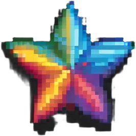 pixel rainbow star emoji