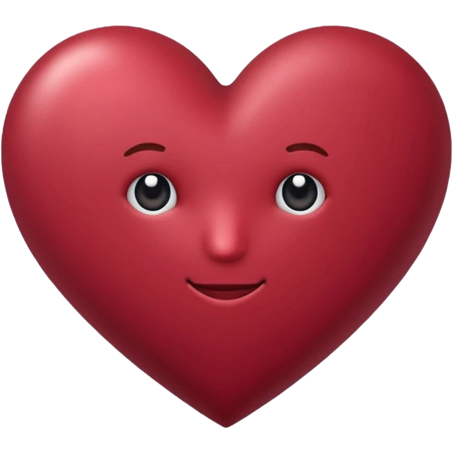 Genera un corazón color vinotinto emoji