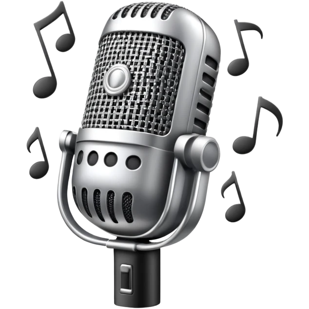 Microphone with musical notes for 'Baby' song emoji