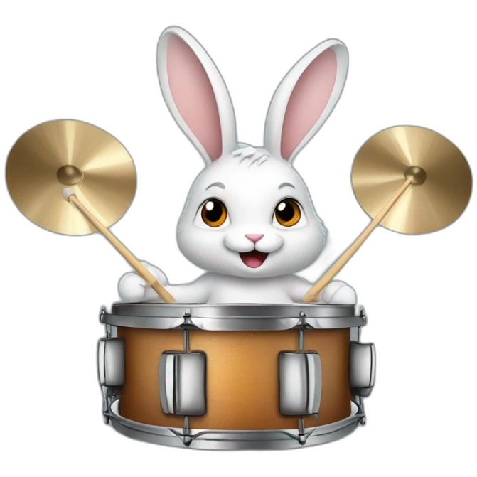 rabbit playing drums emoji