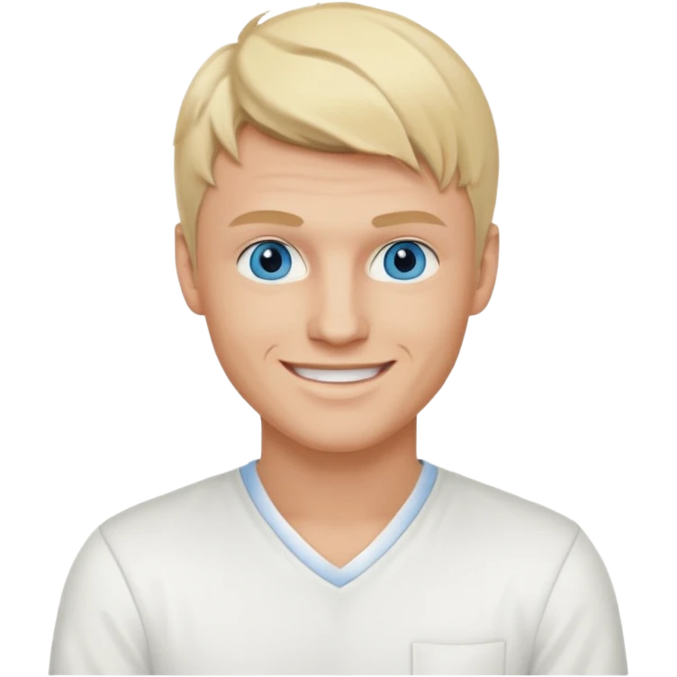Nick Carter blue eyes, blonde hair, white outfit emoji