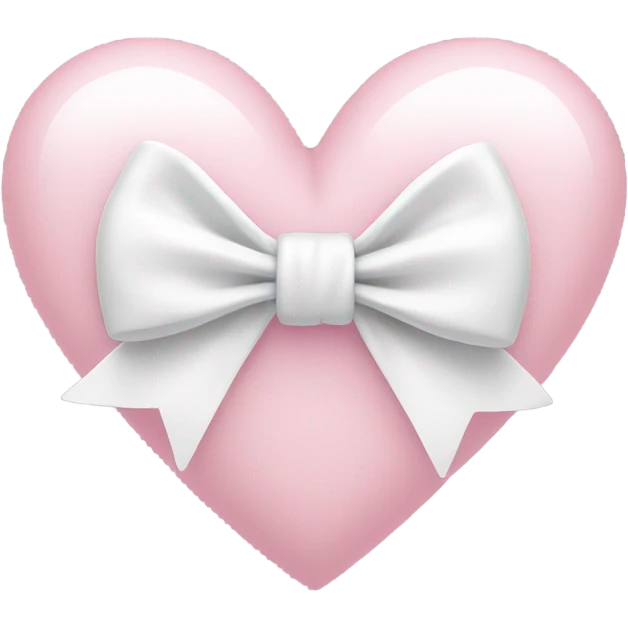 Pastel pink heart with white bow emoji