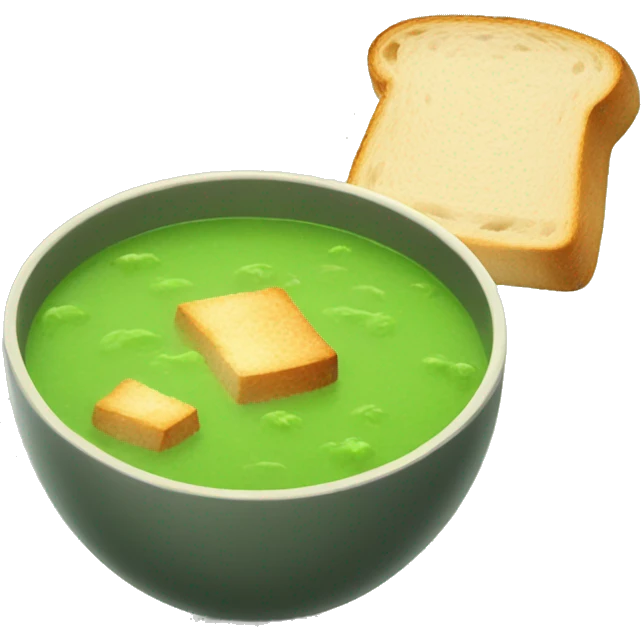 green soup with toast emoji