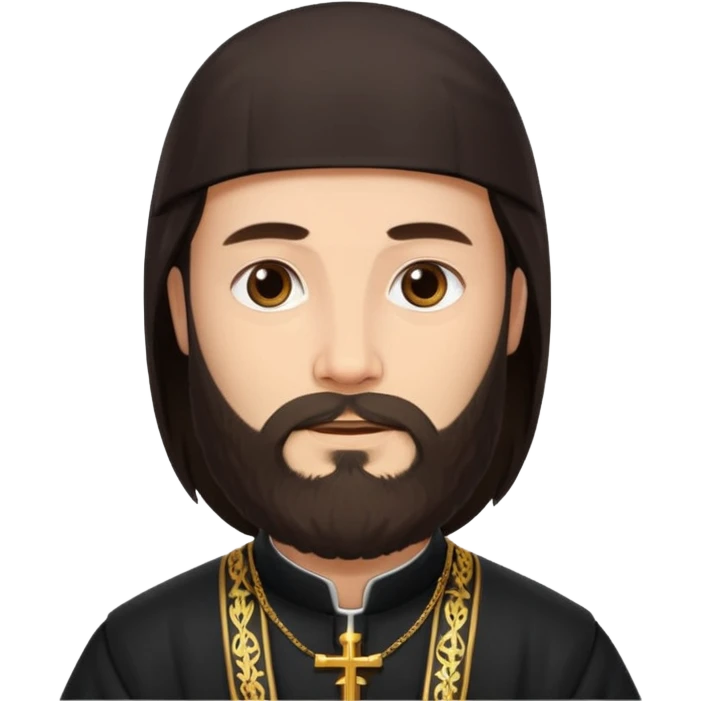  orthodox priest with dark brown long hair and beard   emoji