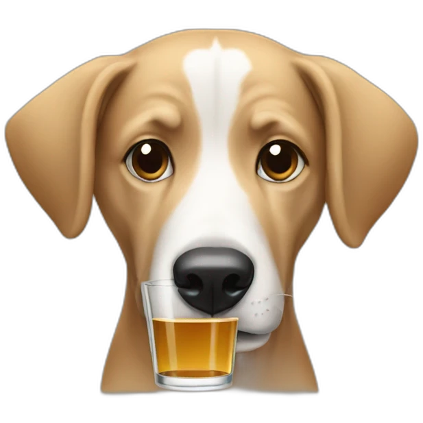 a dog drinking  emoji