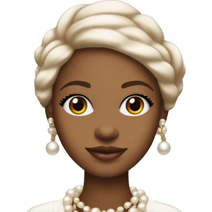 Brown skinned girl in Chanel pearls emoji