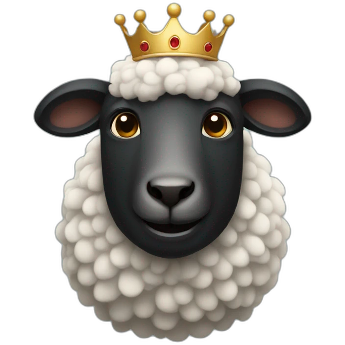 a black sheep with a crown emoji