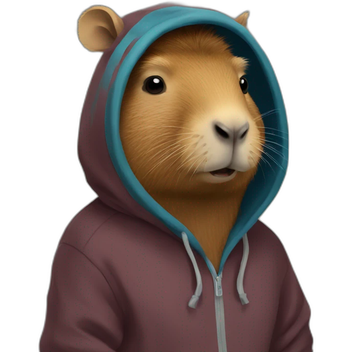 Capybara wearing a hoodie emoji