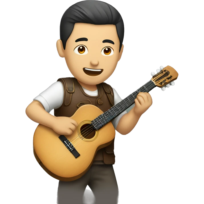 chinesse man playing his gutair emoji