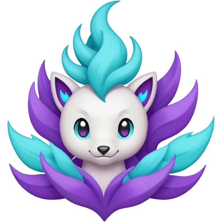 Rappidash pokemon white teal purple emoji