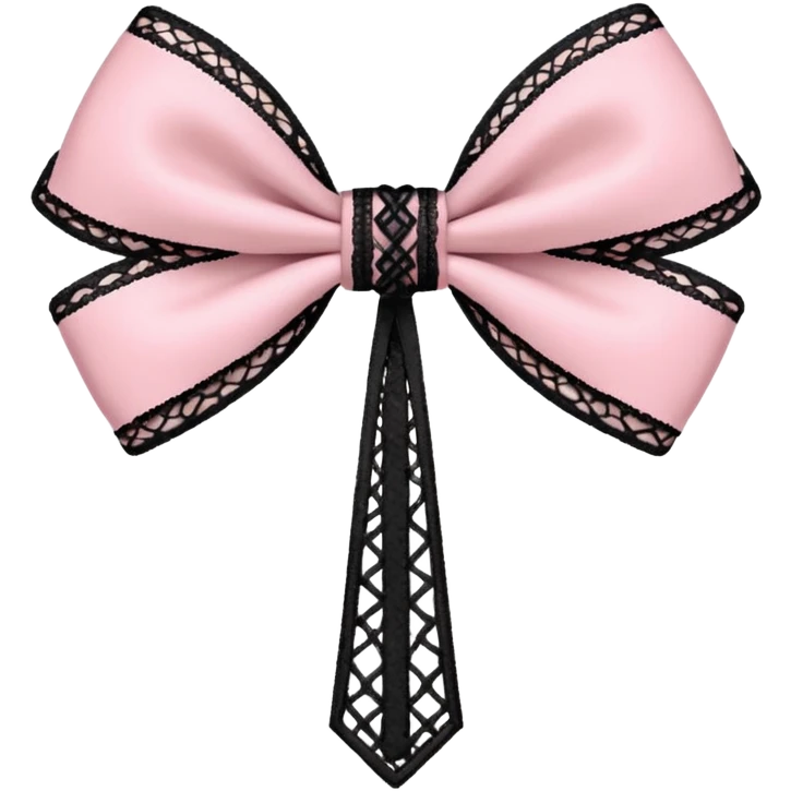 pastle pink ankh with black lace and bows emoji
