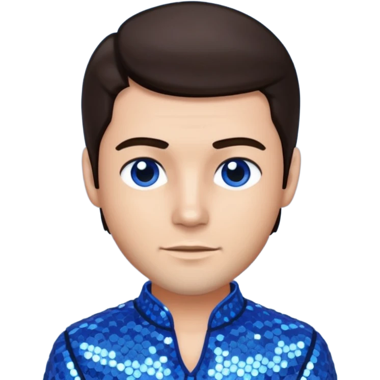 Joseph, father of Jesus from The Bible with dark brown hair, blue sequin outfit emoji