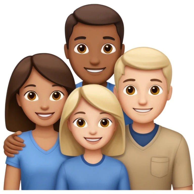 family posing for photo emoji