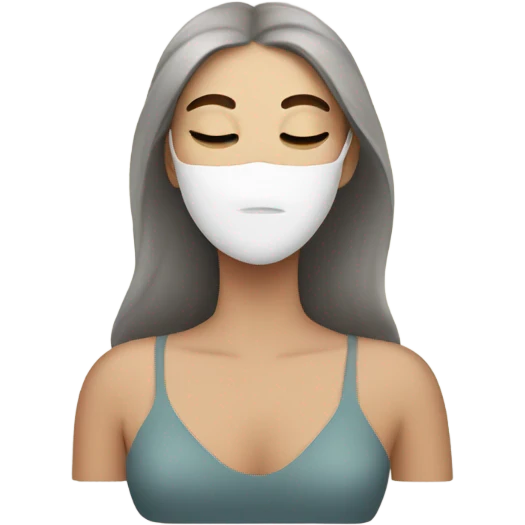 Lady with face mask spa beauty full face relaxing emoji