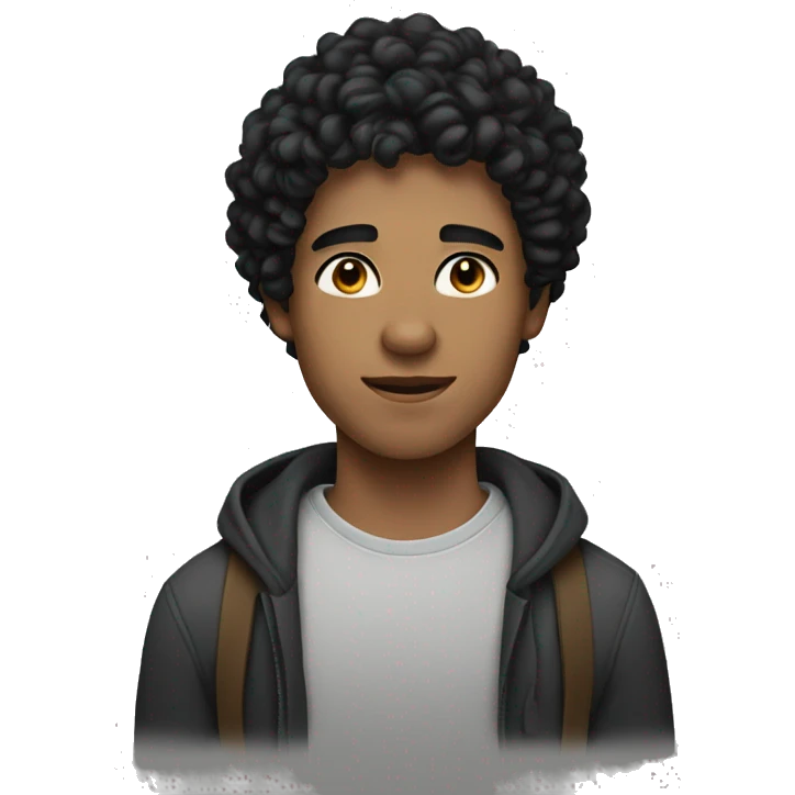 25 year old man with black curly hair emoji