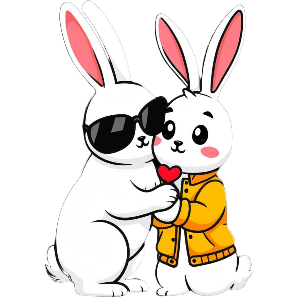 Bad Bunny kissing Jessica ❄️🥃 on the cheek emoji
