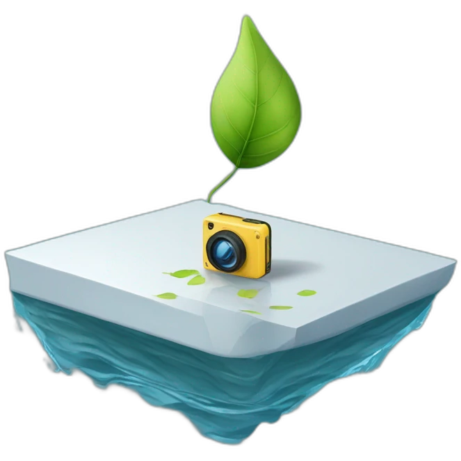 small-leaf-floating-on-water-block-and-security-ptz-camera-behind emoji