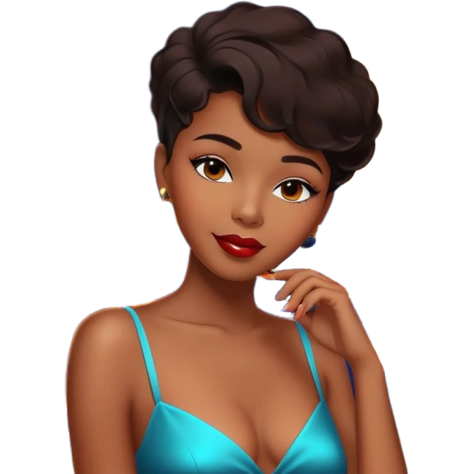 Black jazz singer girl in front of a Parisian jazz club at night, neon sign, Eiffel Tower visible emoji