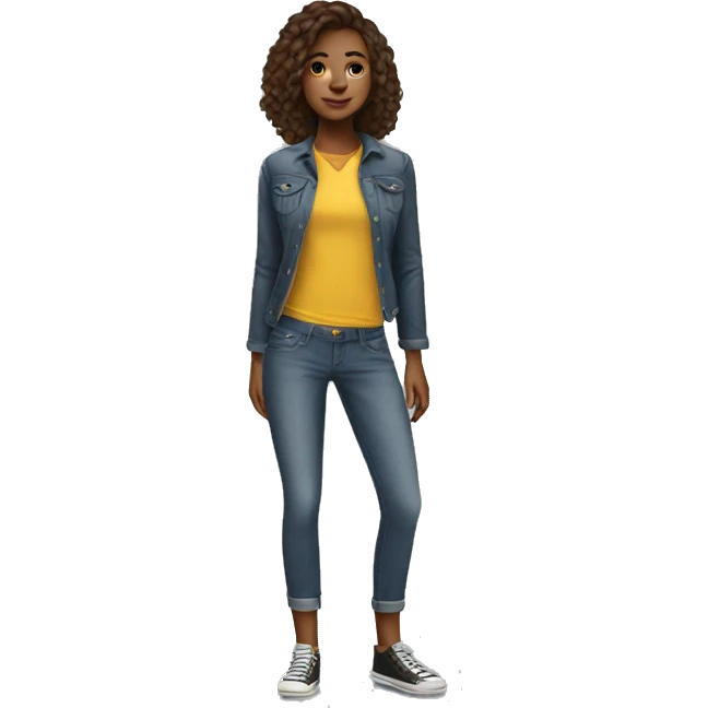 cool girl standing emoji