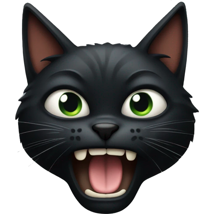 Angry black cat with long face whose name is Larry emoji