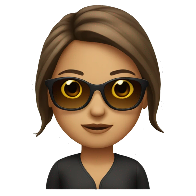 Brown hair girl in sunglasses  emoji