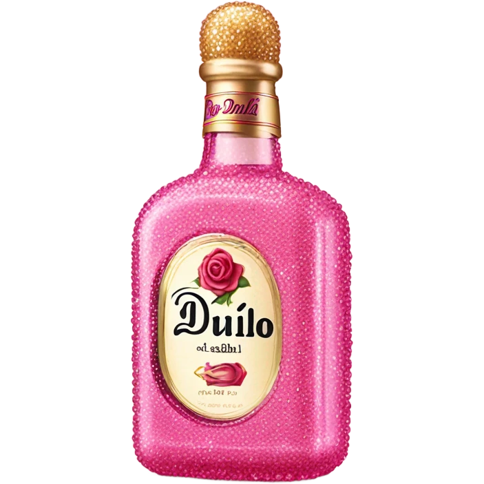 Pink don julio covered in pink crystals emoji