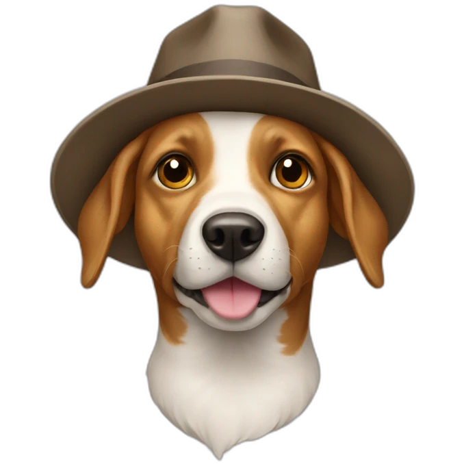 Dog with a hat emoji