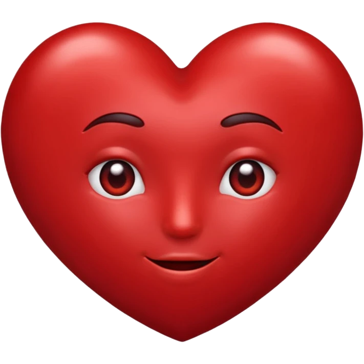 Un cuore grande rosso scuro con sotto faccina innamorata  emoji