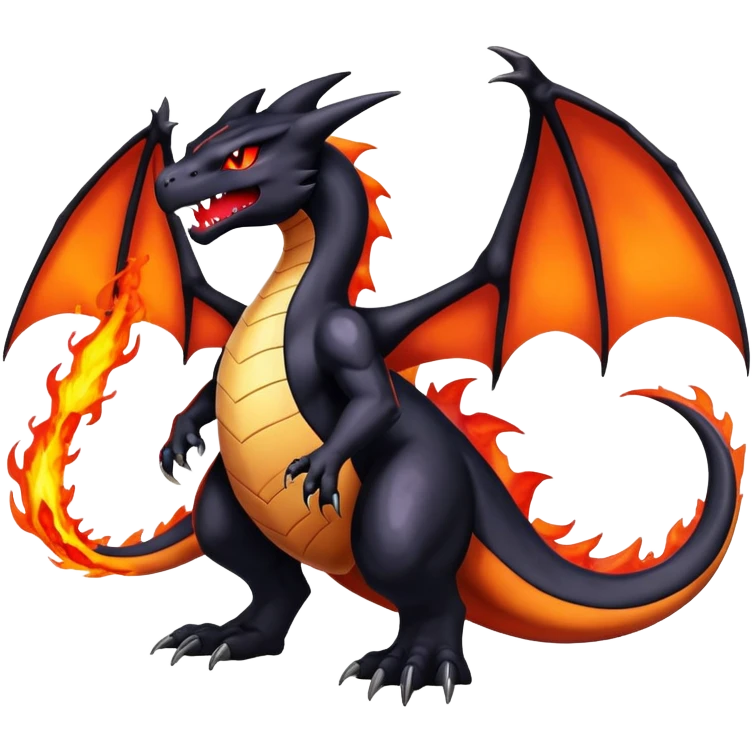 Shiny Epic Evil Badass Dark Charizard-Noibat-Salandit-Litten-Hybrid emoji