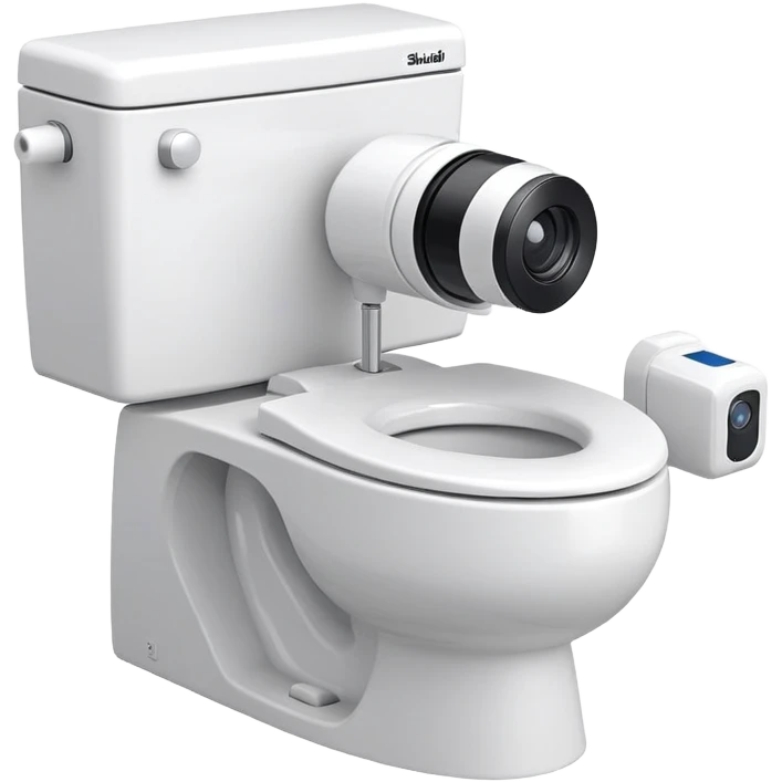 skibidi toilet character, anthropomorphic toilet with camera head emoji
