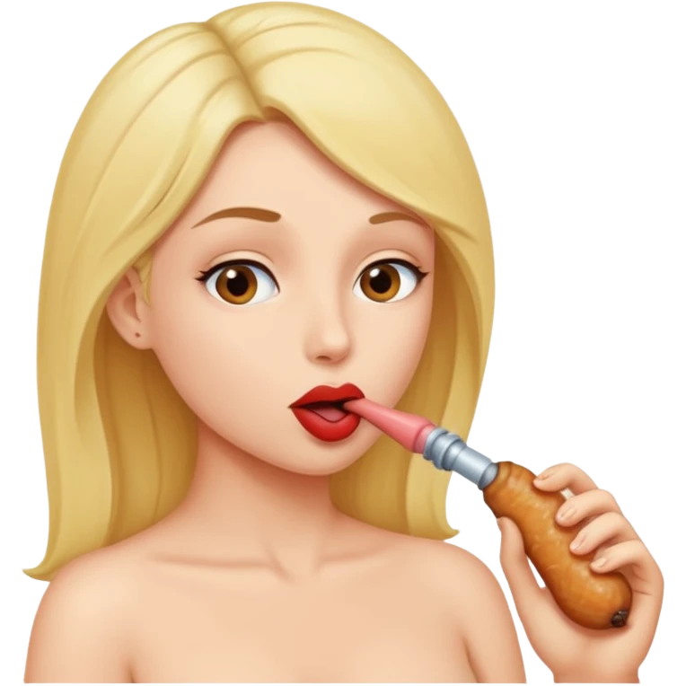 Una mujer chupando un pene de un hombre emoji