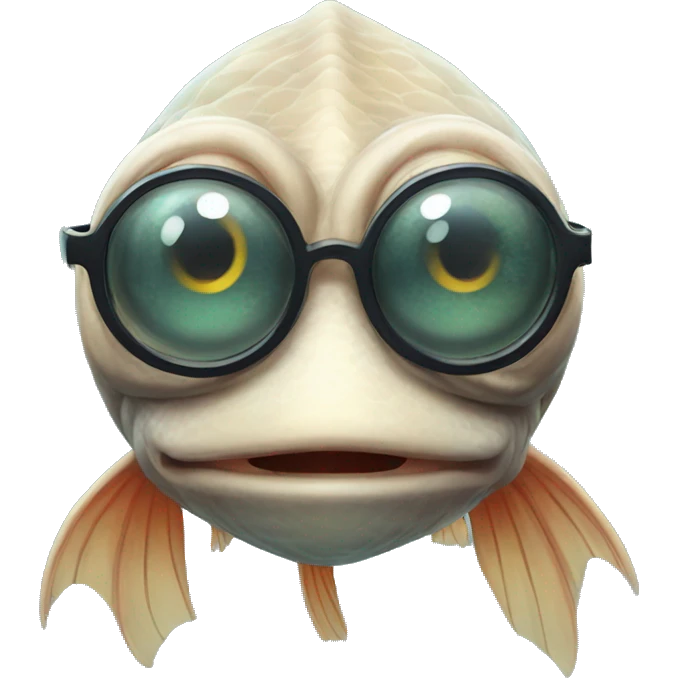 Scary fish with glasses  emoji