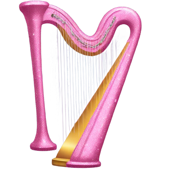 Pink harp with glitter emoji