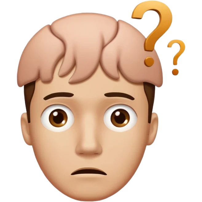 create emoji very is question marks around man head emoji