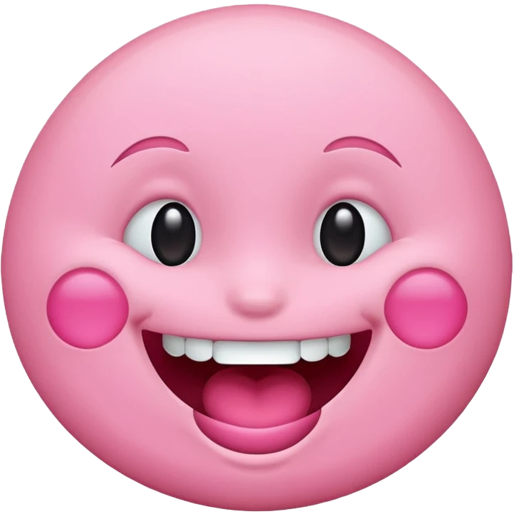 pink laugh face, expressive, playful emoji