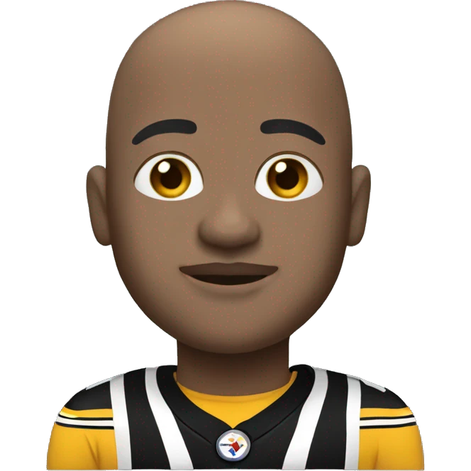 Bald white Steelers fan emoji