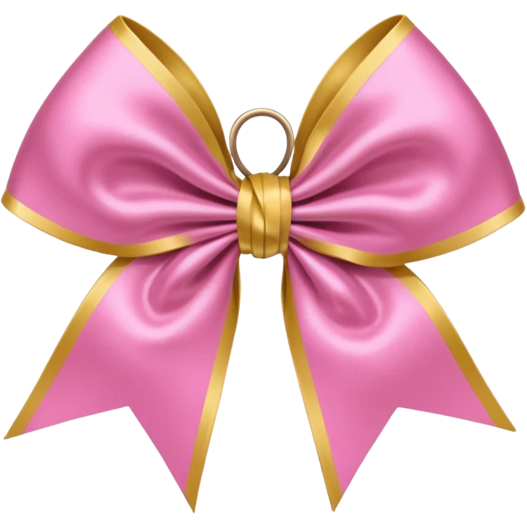 Pink and gold cheer bow emoji