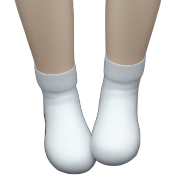 Two feet wearing white socks Soaking wet from the rain and wet footprint on the ground emoji